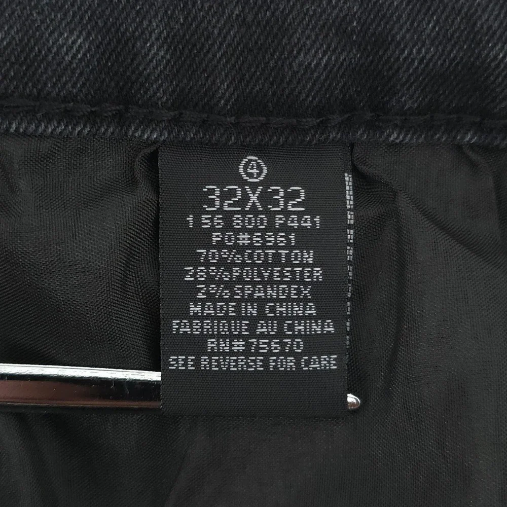 MBX Mens Jeans Slim Straight 32x32 Black Distressed Premium Denim Goods